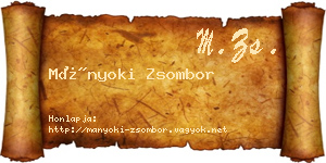 Mányoki Zsombor névjegykártya