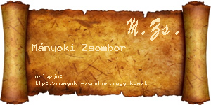 Mányoki Zsombor névjegykártya